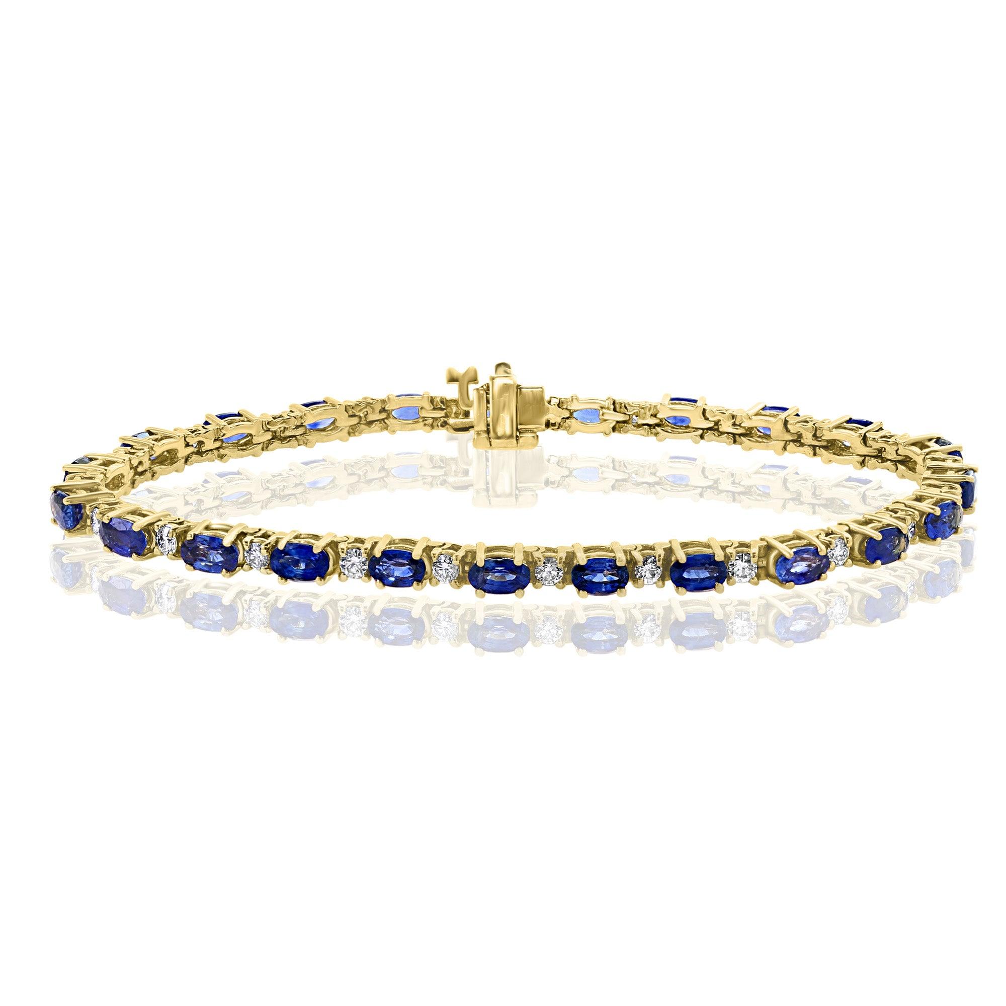 14K GOLD SAPPHIRE AND DIAMOND BRACELET