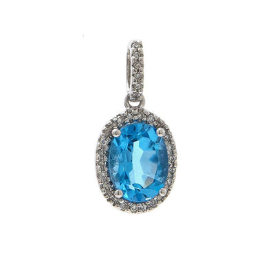 14K GOLD TOPAZ DIAMOND PENDANT - Tapper's Jewelry 