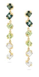 14K GOLD TOPAZ, PERIDOT AND GREEN AMETHYST AMALFI DROP EARRINGS - Tapper's Jewelry 