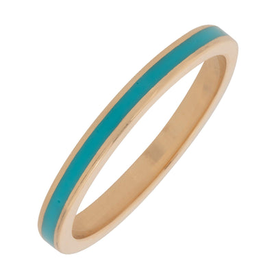 14K GOLD TURQOISE ENAMEL BAND - Tapper's Jewelry 