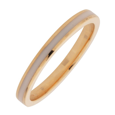14K GOLD WHITE ENAMEL BAND - Tapper's Jewelry 