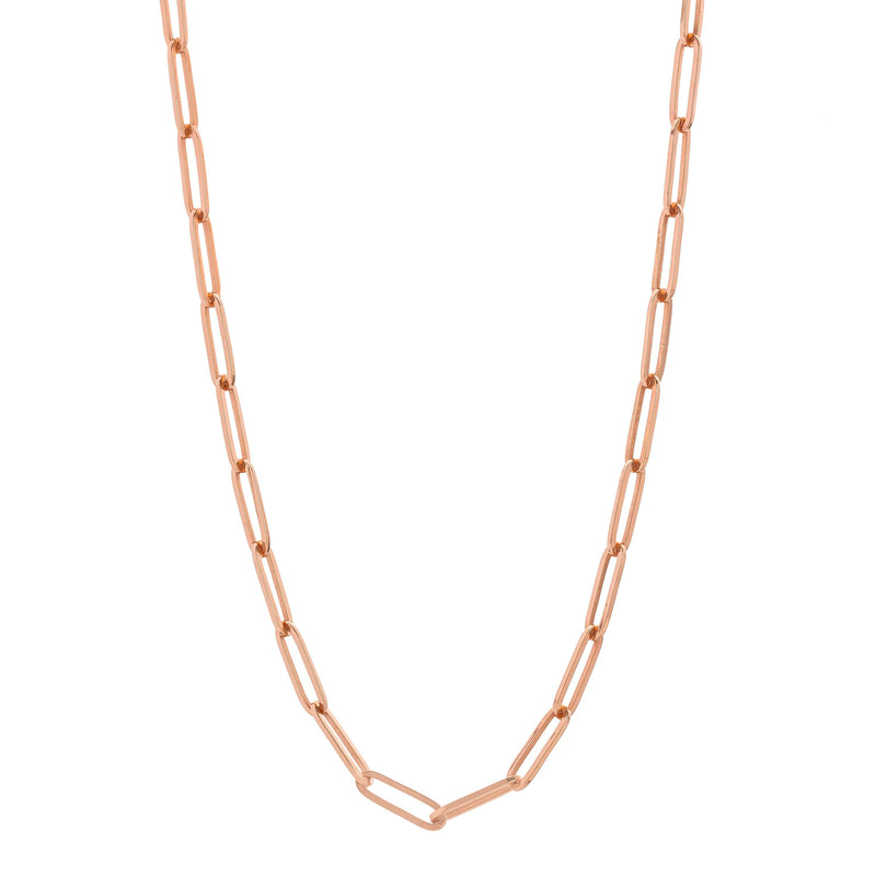 Roberto Coin Paper Clip Link Necklace in 18K Rose Gold