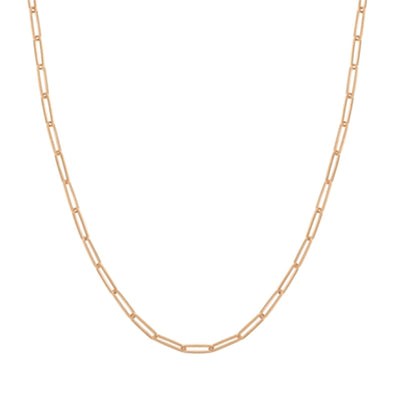 14K ROSE GOLD 18 INCH PAPER CLIP NECKLACE - Tapper's Jewelry 