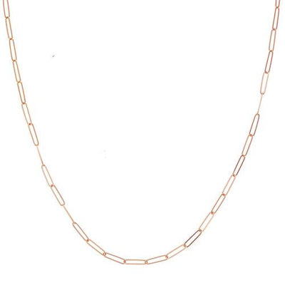 14K ROSE GOLD 20 INCH PAPER CLIP CHAIN - Tapper's Jewelry 