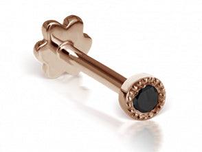 14K Rose Gold Black Diamond Earrings