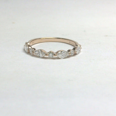 14K Rose Gold Diamond and Diamond  Band - Tapper's Jewelry 