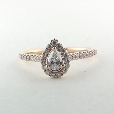 14K Rose Gold Diamond and Diamond  Engagement Ring - Tapper's Jewelry 
