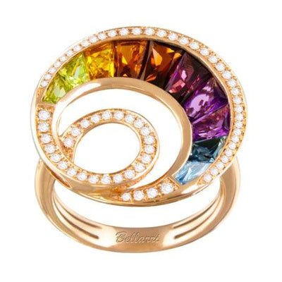 14K Rose Gold Diamond and Multi  Ring - Tapper's Jewelry 