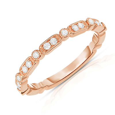 14K Rose Gold Diamond Band - Tapper's Jewelry 