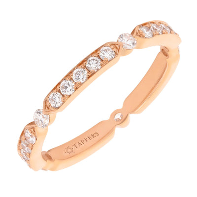 14K Rose Gold Diamond Band - Tapper's Jewelry 