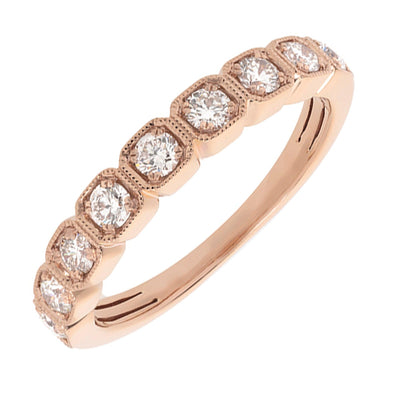 14K Rose Gold Diamond Band
