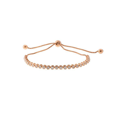14K ROSE GOLD DIAMOND BOLO BRACELET