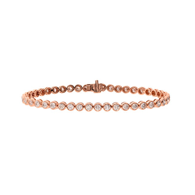 14K Rose Gold Diamond Bracelet - Tapper's Jewelry 
