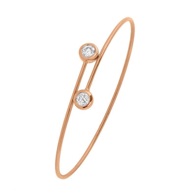14K ROSE GOLD DIAMOND CUFF BRACELET - Tapper's Jewelry 