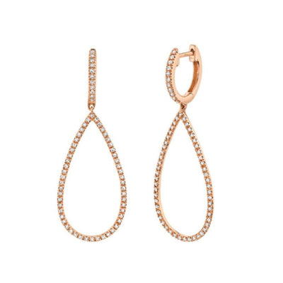 14K Rose Gold Diamond Earrings - Tapper's Jewelry 