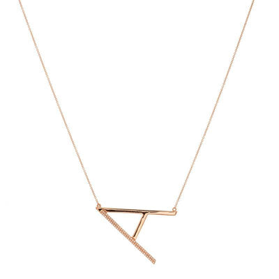 14K Rose Gold Diamond Necklace