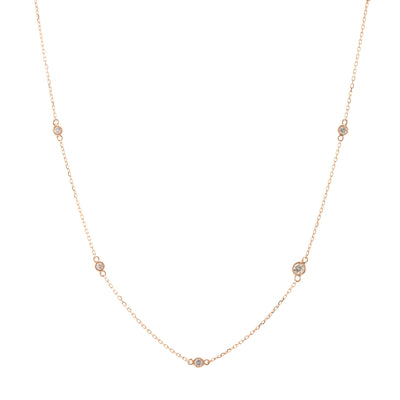 14K Rose Gold Diamond Necklace