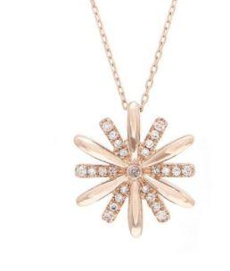 14K Rose Gold Diamond Necklace - Tapper's Jewelry 