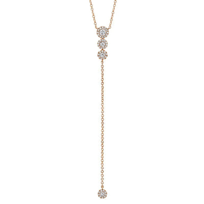 14K Rose Gold Diamond Necklace - Tapper's Jewelry 