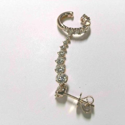 14K Rose Gold Diamond Single Cuff Earring - Tapper's Jewelry 