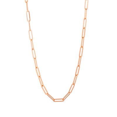 14K ROSE GOLD PAPER CLIP NECKLACE - Tapper's Jewelry 