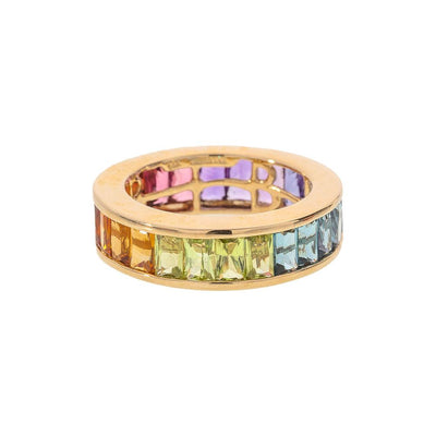 14K ROSE GOLD RAINBOW GEMSTONE RING - Tapper's Jewelry 