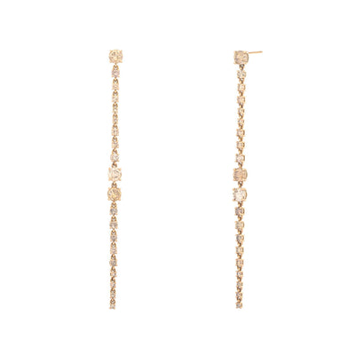14K Rose Gold Round Diamond Drop Earrings - Tapper's Jewelry 