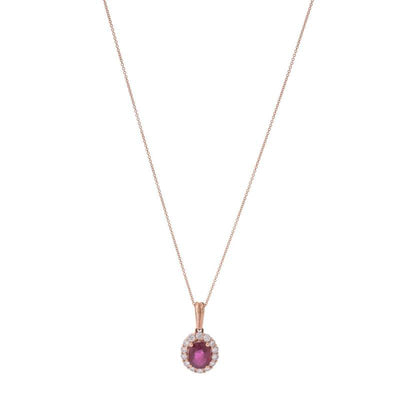 14K Rose Gold Ruby and Diamond  Necklace - Tapper's Jewelry 