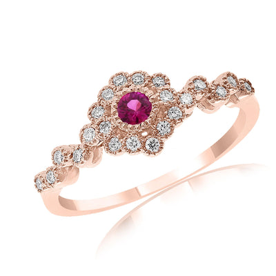 14K Rose Gold Ruby and Diamond  Ring - Tapper's Jewelry 