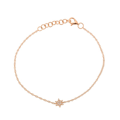 14K ROSE GOLD STAR OF DAVID DIAMOND BRACELET - Tapper's Jewelry 