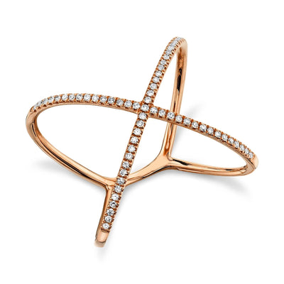 14K ROSE GOLD X DIAMOND RING - Tapper's Jewelry 