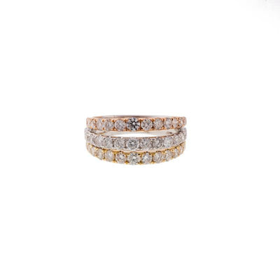 14K THREE TONE DIAMOND RING - Tapper's Jewelry 