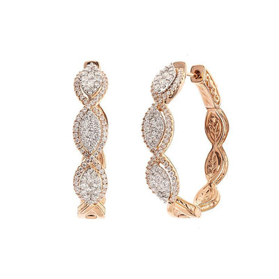 14K Two-Tone Diamond Earrings - Tapper's Jewelry 