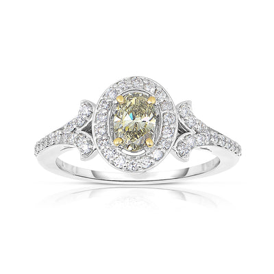 14K TWO TONE DIAMOND ENGAGEMENT RING - Tapper's Jewelry 