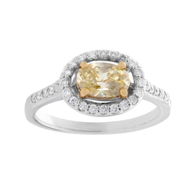 14K TWO TONE DIAMOND ENGAGEMENT RING - Tapper's Jewelry 