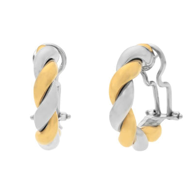 14K TWO TONE HOOP EARRINGS - Tapper's Jewelry 