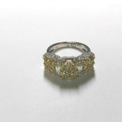 14K Two-Tone Yellow Diamond and Diamond  and Diamond Ring - Tapper's Jewelry 