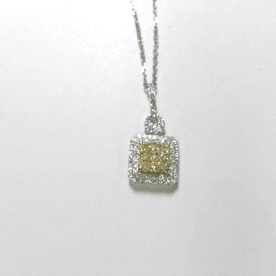 14K Two-Tone Yellow Diamond and Diamond  Necklace - Tapper's Jewelry 