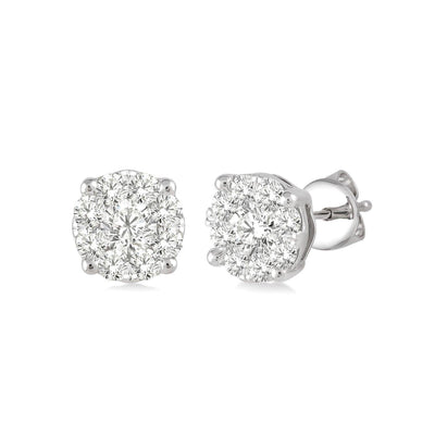 14K WHITE GOLD 0.15CTTW DIAMOND EARRINGS - Tapper's Jewelry 