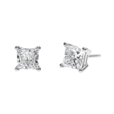 14K WHITE GOLD 1.00CTTW LAB GROWN DIAMOND STUD EARRINGS - Tapper's Jewelry 