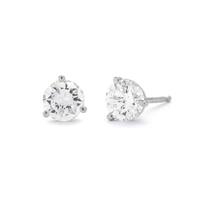 14K WHITE GOLD 1.25CTTW DIAMOND STUD EARRINGS - Tapper's Jewelry 