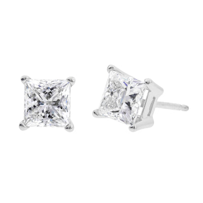 14K WHITE GOLD 1.50CTTW LAB GROWN DIAMOND STUD EARRINGS - Tapper's Jewelry 
