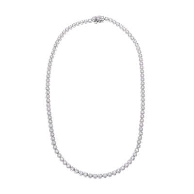 14K WHITE GOLD 12 CARAT LAB GROWN DIAMOND ETERNITY NECKLACE - Tapper's Jewelry 