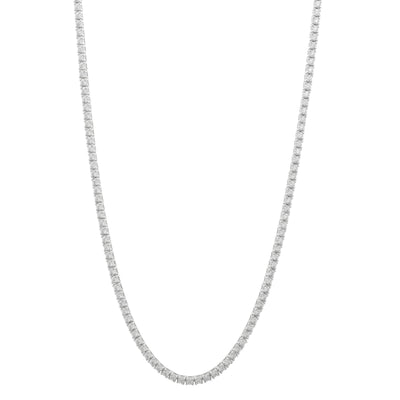 14K White Gold 137 Round Cut Diamond Choker Eternity Necklace