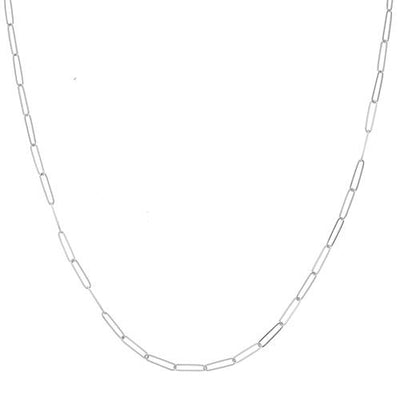 14K WHITE GOLD 16 INCH PAPERLINK CHAIN - Tapper's Jewelry 