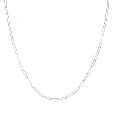 18in Paperclip Chain in 14K White Gold