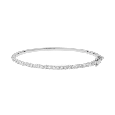 14K White Gold 2CTTW Diamond bangle Bracelet - Tapper's Jewelry 