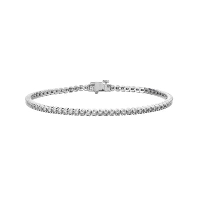 14K WHITE GOLD 2CTW DIAMOND ETERNITY BRACELET - Tapper's Jewelry 