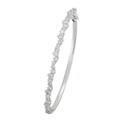 14K White Gold 35 Diamond Bangle Bracelet - Tapper's Jewelry 