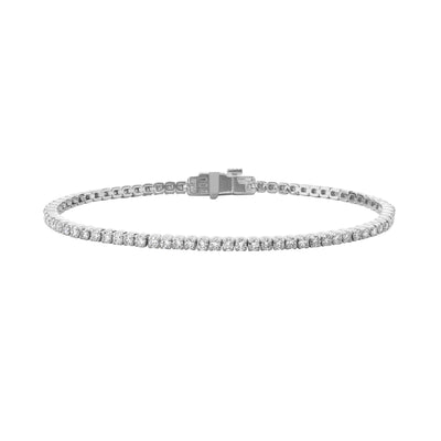 14K WHITE GOLD 3CTTW DIAMOND ETERNITY BRACELET - Tapper's Jewelry 
